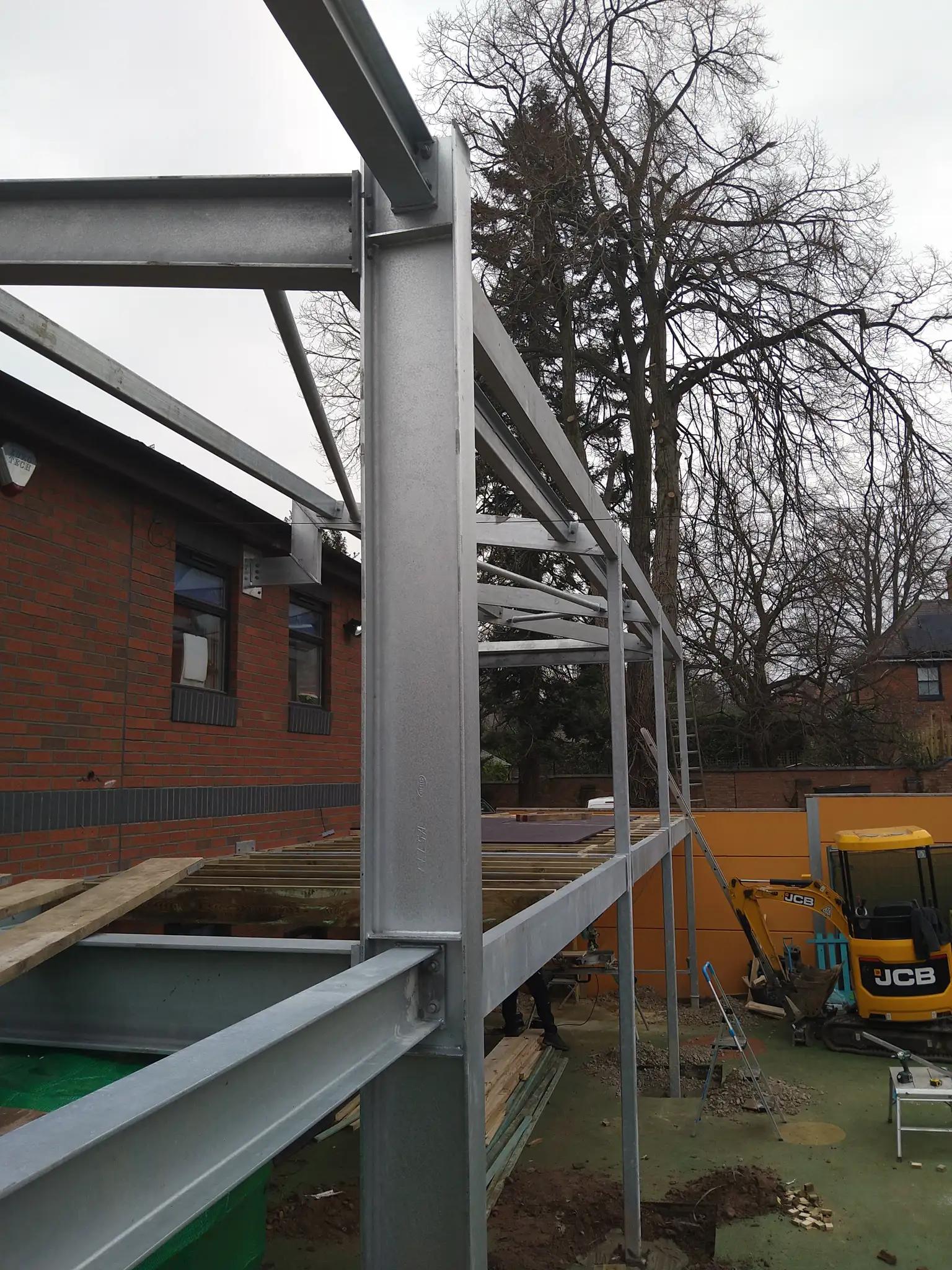Structural steel frame extension - Haslam Steel project